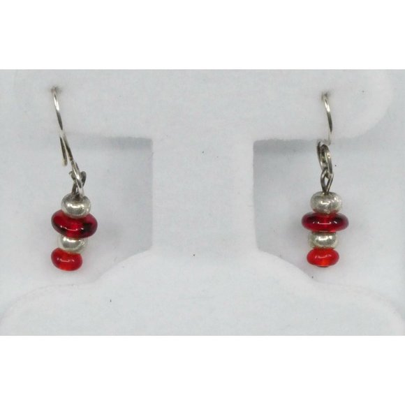 Jody Coyote Czech Glass Bead Red Drop Earrings in Sterling Silver – Save 66% - Picture 4 of 5